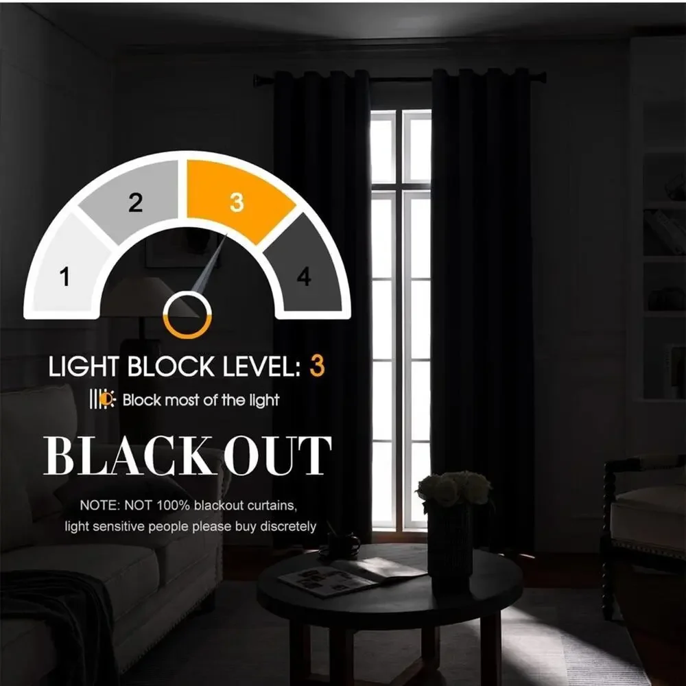 Blackout 2Panels Curtains Living Room Thermal Insulated Drapes Bedroom 42x63”